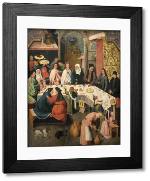 Framed Print : The Marriage Feast At Cana, ca 1550-1565. Artist: Bosch, Hieronymus, (School) Framed Print : The Marriage Feast At Cana, ca 1550-1565. Artist: Bosch, Hieronymus, (School)