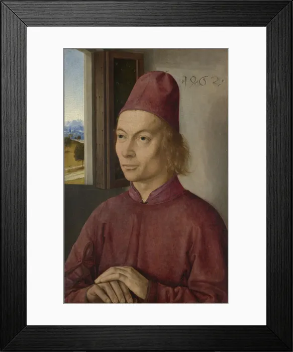 Framed Print : Portrait of a Man (Jan van Winckele?), 1462. Artist: Bouts, Dirk (1410 / 20-1475) Framed Print : Portrait of a Man (Jan van Winckele?), 1462. Artist: Bouts, Dirk (1410 / 20-1475)