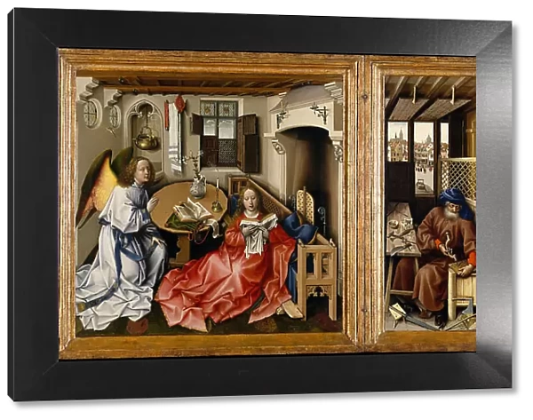The Annunciation (Merode Altarpiece), ca 1428-1432. Artist: Campin, Robert (ca. 1375-1444)