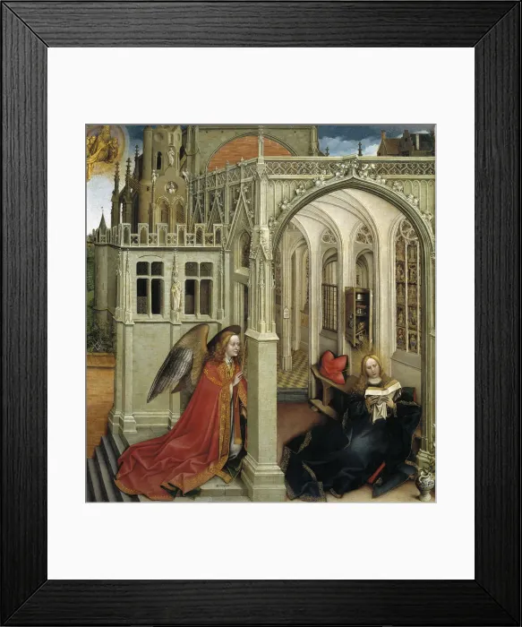 Framed Print : The Annunciation, 1418-1419. Artist: Campin, Robert (ca. 1375-1444) Framed Print : The Annunciation, 1418-1419. Artist: Campin, Robert (ca. 1375-1444)