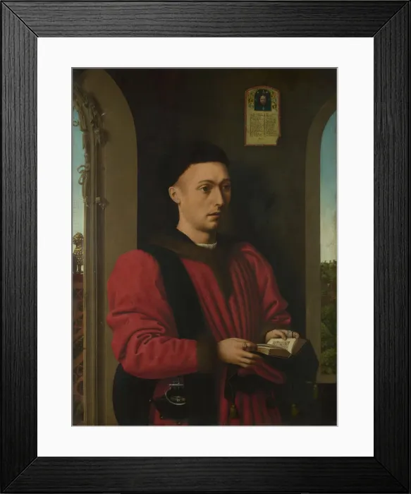 Framed Print : Portrait of a Young Man, 1450-1460. Artist: Christus, Petrus (1410 / 20-1475 / 76) Framed Print : Portrait of a Young Man, 1450-1460. Artist: Christus, Petrus (1410 / 20-1475 / 76)