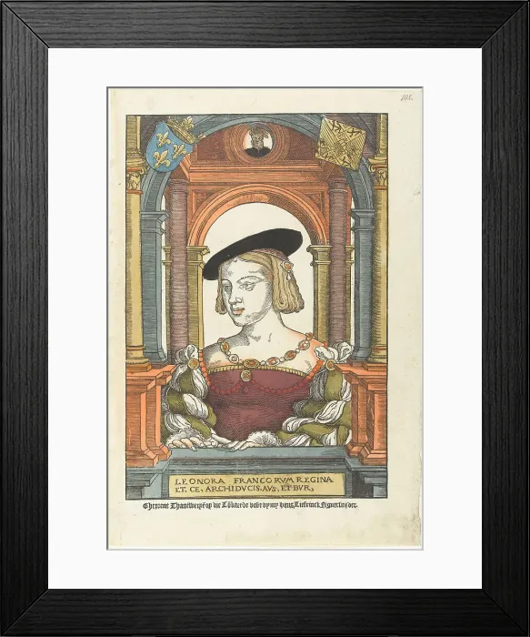 Framed Print : Portrait of Eleanor of Austria (1498-1558), 1539. Artist: Coecke van Aelst, Pieter, the Elder (1502-1550) Framed Print : Portrait of Eleanor of Austria (1498-1558), 1539. Artist: Coecke van Aelst, Pieter, the Elder (1502-1550)