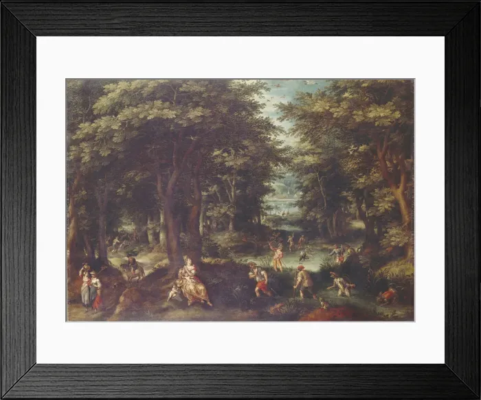 Framed Print : Landscape with Leto and Peasants of Lykia. Artist: Coninxloo, Gillis, van (1544-1606) Framed Print : Landscape with Leto and Peasants of Lykia. Artist: Coninxloo, Gillis, van (1544-1606)