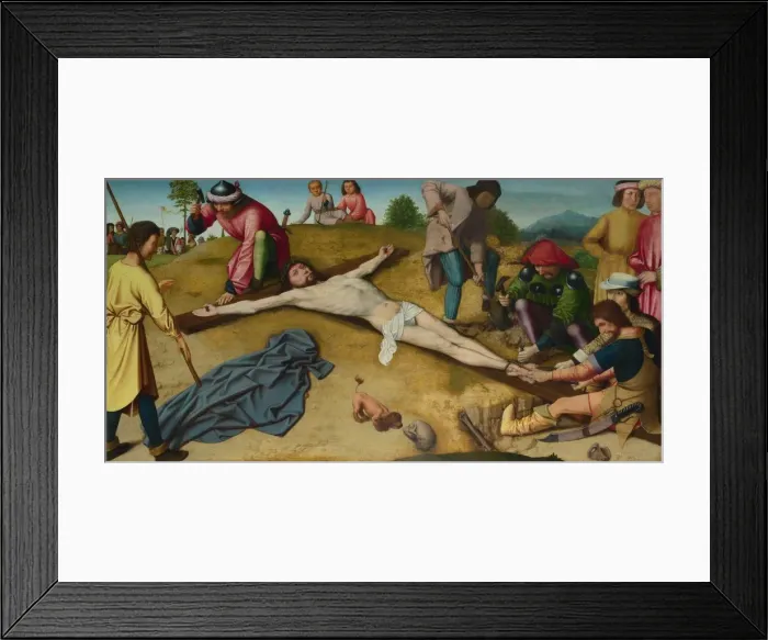 Framed Print : Christ Nailed to the Cross, ca 1481. Artist: David, Gerard (ca. 1460-1523) Framed Print : Christ Nailed to the Cross, ca 1481. Artist: David, Gerard (ca. 1460-1523)