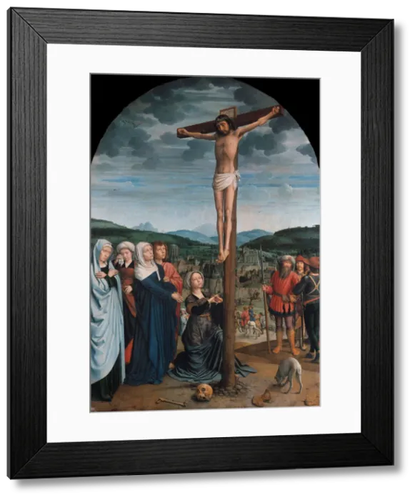 Framed Print : Christ on the Cross, ca 1515. Artist: David, Gerard (ca. 1460-1523) Framed Print : Christ on the Cross, ca 1515. Artist: David, Gerard (ca. 1460-1523)