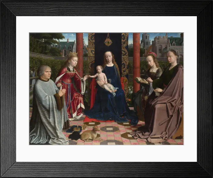 Framed Print : The Virgin and Child with Saints and Donor, c. 1510. Artist: David, Gerard (ca. 1460-1523) Framed Print : The Virgin and Child with Saints and Donor, c. 1510. Artist: David, Gerard (ca. 1460-1523)