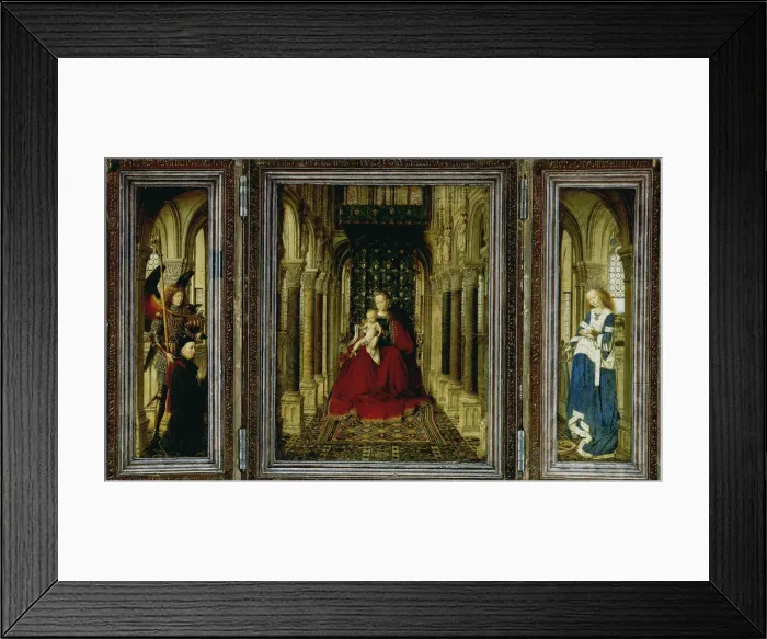 Framed Print : The Dresden Altarpiece (Triptych), 1437. Artist: Eyck, Jan van (1390-1441) Framed Print : The Dresden Altarpiece (Triptych), 1437. Artist: Eyck, Jan van (1390-1441)