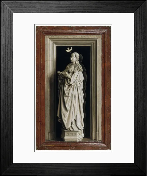 Framed Print : The Annunciation (Diptych, right panel), 1434-1435. Artist: Eyck, Jan van (1390-1441) Framed Print : The Annunciation (Diptych, right panel), 1434-1435. Artist: Eyck, Jan van (1390-1441)