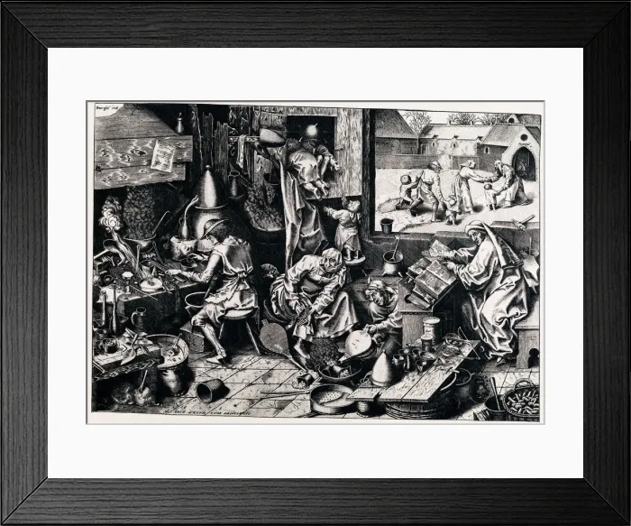 Framed Print : The Alchemist, 1558. Artist: Galle, Philipp (1537-1612) Framed Print : The Alchemist, 1558. Artist: Galle, Philipp (1537-1612)
