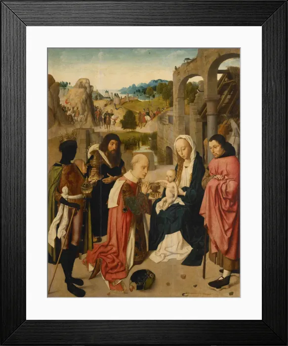 Framed Print : The Adoration of the Magi, 1490. Artist: Geertgen tot Sint, Jans (ca. 1460-ca. 1490) Framed Print : The Adoration of the Magi, 1490. Artist: Geertgen tot Sint, Jans (ca. 1460-ca. 1490)