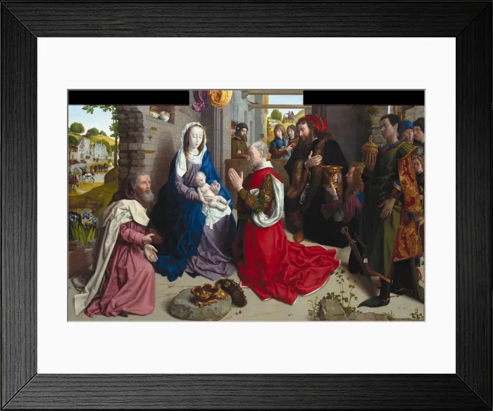 Framed Print : The Adoration of the Kings (Monforte Altar), ca 1470. Artist: Goes, Hugo, van der (1435-1482) Framed Print : The Adoration of the Kings (Monforte Altar), ca 1470. Artist: Goes, Hugo, van der (1435-1482)