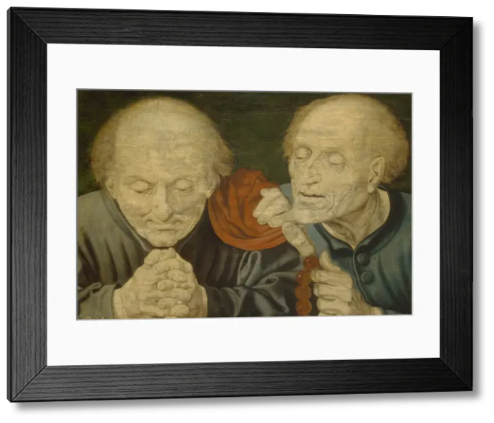 Framed Print : Two Old Men. Artist: Reymerswaele, Marinus Claesz, van (ca. 1490-after 1567)