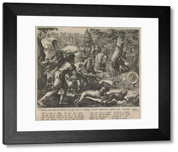 Framed Print : An Allegorical Hunt, 1578. Artist: Stradanus (Straet, van der), Johannes (1523-1605) Framed Print : An Allegorical Hunt, 1578. Artist: Stradanus (Straet, van der), Johannes (1523-1605)