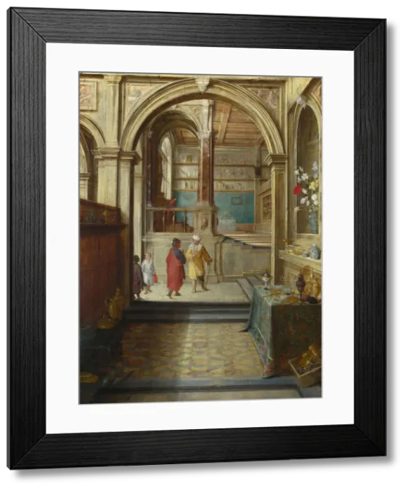 Framed Print : Croesus and Solon, c. 1610. Artist: Steenwyck, Hendrick van, the Younger (1580-1649) Framed Print : Croesus and Solon, c. 1610. Artist: Steenwyck, Hendrick van, the Younger (1580-1649)