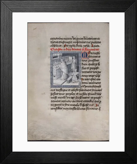 Framed Print : Holy Mass with Philip the Good. (The Book of Hours of Philip of Burgundy), ca 1455. Artist: Tavernier, Jean (active 1434-1460) Framed Print : Holy Mass with Philip the Good. (The Book of Hours of Philip of Burgundy), ca 1455. Artist: Tavernier, Jean (active 1434-1460)
