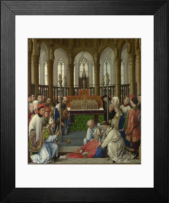 Framed Print : The Exhumation of Saint Hubert, 1430s. Artist: Weyden, Rogier, van der (ca. 1399-1464) Framed Print : The Exhumation of Saint Hubert, 1430s. Artist: Weyden, Rogier, van der (ca. 1399-1464)