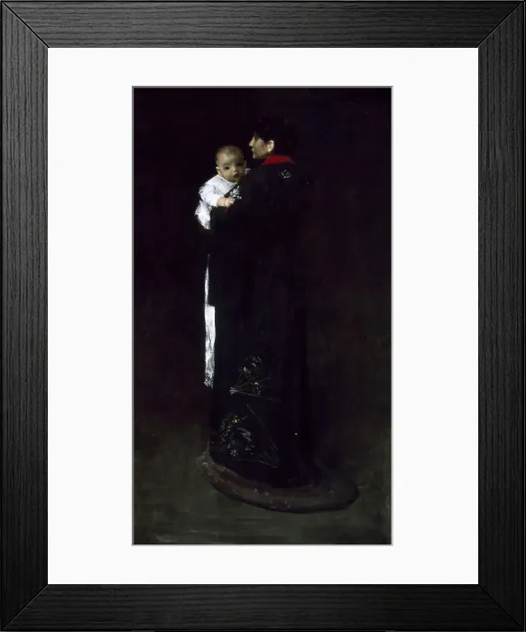 Framed Print : Mother and Child (The First Portrait), c. 1888. Artist: Chase, William Merritt (1849-1916) Framed Print : Mother and Child (The First Portrait), c. 1888. Artist: Chase, William Merritt (1849-1916)