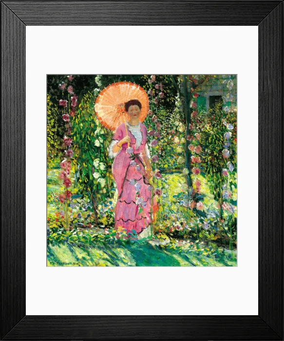 Framed Print : Hollyhocks, c. 1912. Artist: Frieseke, Frederick Carl (1874-1939) Framed Print : Hollyhocks, c. 1912. Artist: Frieseke, Frederick Carl (1874-1939)