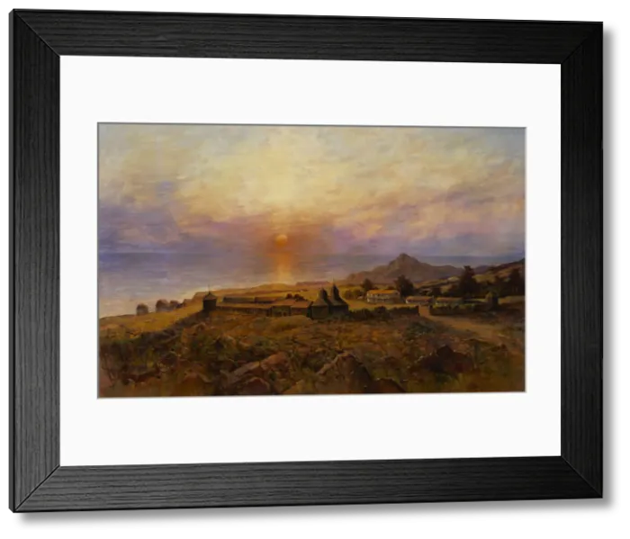 Framed Print : Fort Ross. Russian-American Company settlement, c. 1880. Artist: Raschen, Henry (1854-1937) Framed Print : Fort Ross. Russian-American Company settlement, c. 1880. Artist: Raschen, Henry (1854-1937)