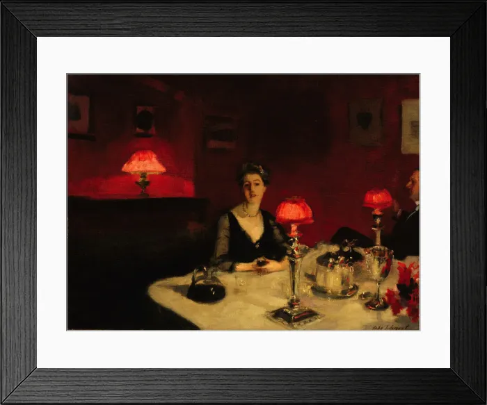 Framed Print : A Dinner Table at Night, 1884. Artist: Sargent, John Singer (1856-1925) Framed Print : A Dinner Table at Night, 1884. Artist: Sargent, John Singer (1856-1925)