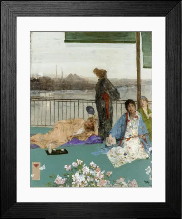 Framed Print : Variations in Flesh Colour and Green: The Balcony, c. 1870. Artist: Whistler, James Abbott McNeill (1834-1903) Framed Print : Variations in Flesh Colour and Green: The Balcony, c. 1870. Artist: Whistler, James Abbott McNeill (1834-1903)