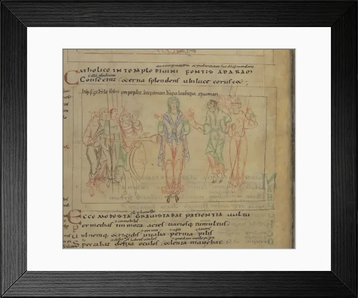 Framed Print : The Psychomachia by Prudentius, 11th century. Artist: Anonymous master Framed Print : The Psychomachia by Prudentius, 11th century. Artist: Anonymous master