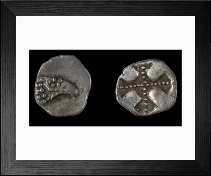 Framed Print : Emporiae coin, 475-450 BC. Artist: Numismatic, Ancient Coins Framed Print : Emporiae coin, 475-450 BC. Artist: Numismatic, Ancient Coins