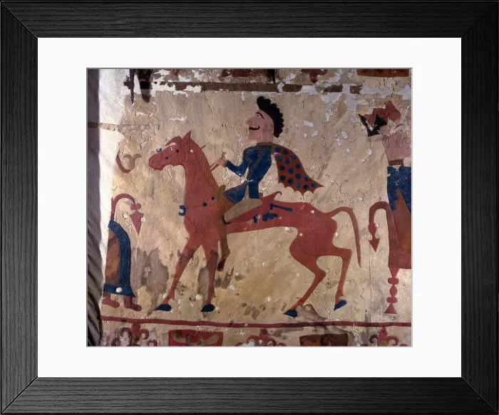 Framed Print : Horseman. Pazyryk felt artifact (Carpet Detail), 5th-4th century BC. Artist: Ancient Altaian, Pazyryk Burial Mounds Framed Print : Horseman. Pazyryk felt artifact (Carpet Detail), 5th-4th century BC. Artist: Ancient Altaian, Pazyryk Burial Mounds
