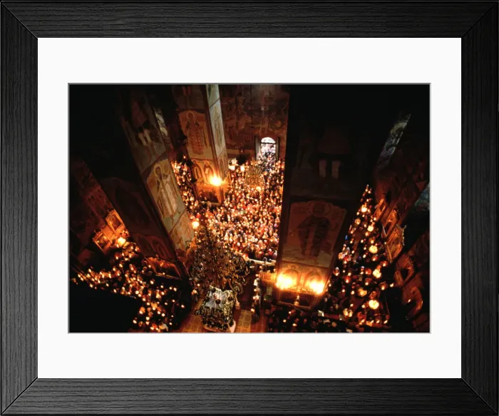 Framed Print : The Feast of the Dormition of the Mother of God in the Trinity Sergius Cloister in Sergiyev Posad. Artist: Anonymous Framed Print : The Feast of the Dormition of the Mother of God in the Trinity Sergius Cloister in Sergiyev Posad. Artist: Anonymous