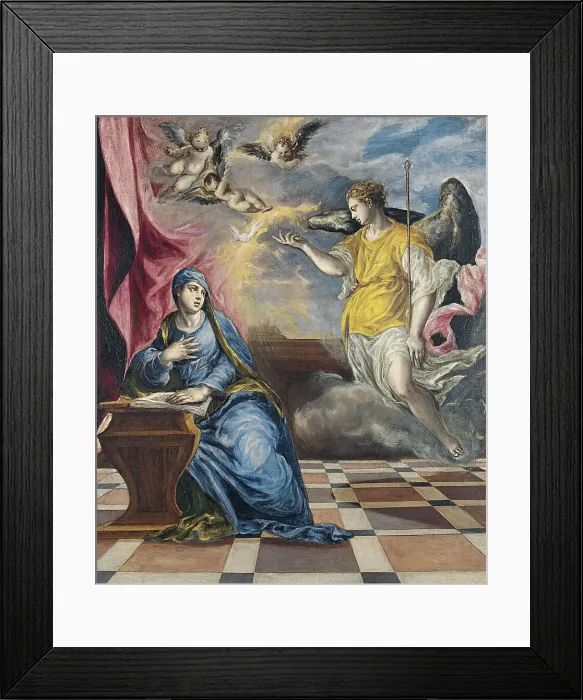 Framed Print : The Annunciation, ca 1576. Artist: El Greco, Dominico (1541-1614) Framed Print : The Annunciation, ca 1576. Artist: El Greco, Dominico (1541-1614)