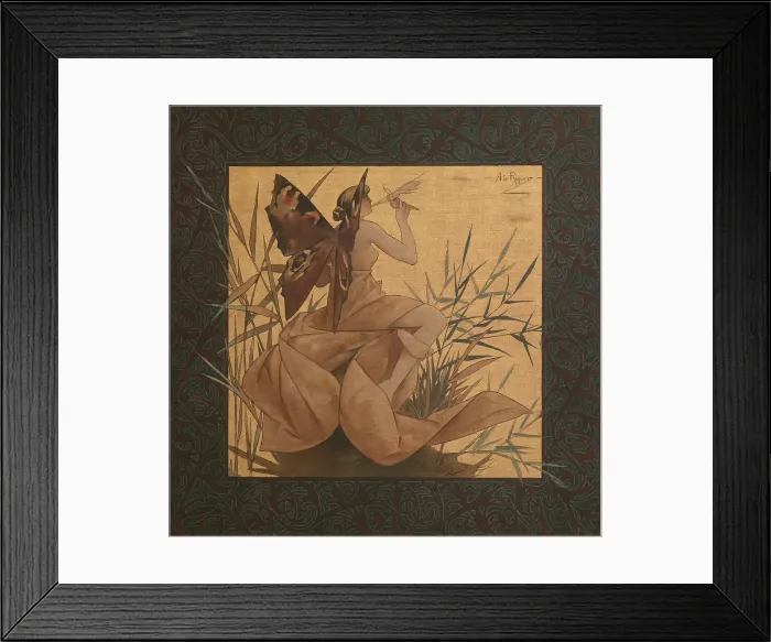 Framed Print : Composition with winged nymph among the reeds, 1887. Artist: Riquer Inglada, Alejandro de (1856-1920) Framed Print : Composition with winged nymph among the reeds, 1887. Artist: Riquer Inglada, Alejandro de (1856-1920)