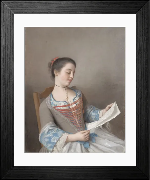 Framed Print : A girl reading (La liseuse), 1746. Artist: Liotard, Jean-Etienne (1702-1789) Framed Print : A girl reading (La liseuse), 1746. Artist: Liotard, Jean-Etienne (1702-1789)