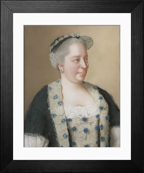 Framed Print : Portrait of Empress Maria Theresia of Austria (1717-1780), 1762. Artist: Liotard, Jean-Etienne (1702-1789) Framed Print : Portrait of Empress Maria Theresia of Austria (1717-1780), 1762. Artist: Liotard, Jean-Etienne (1702-1789)
