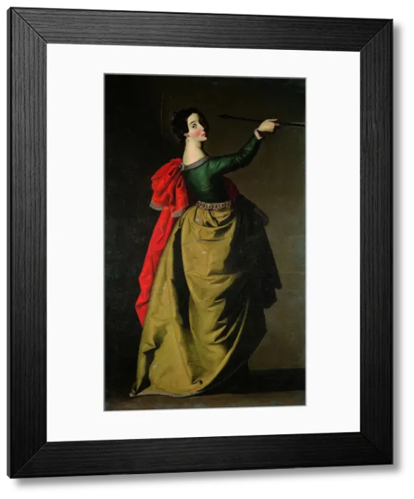 Framed Print : Saint Ursula, 1635-1640. Artist: Zurbaran, Francisco, de (1598-1664) Framed Print : Saint Ursula, 1635-1640. Artist: Zurbaran, Francisco, de (1598-1664)