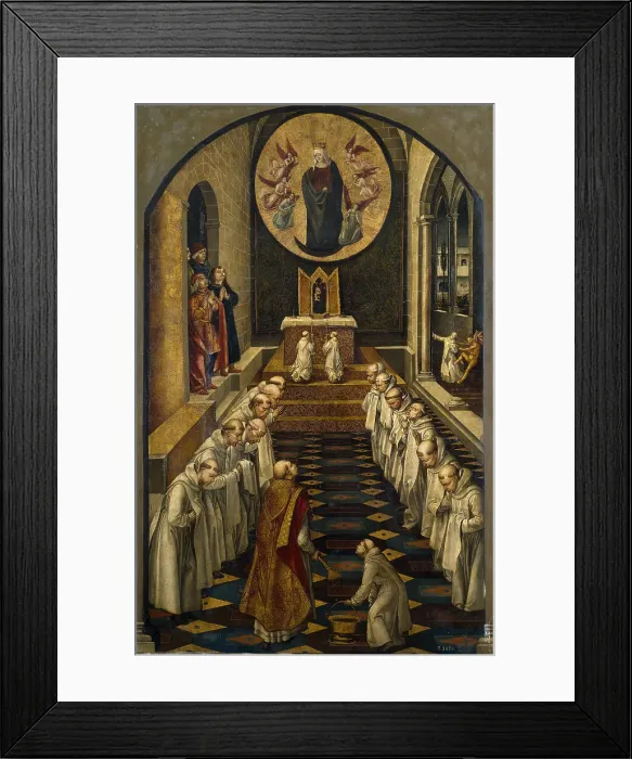 Framed Print : The Apparition of the Virgin to a Dominican Community, 1493-1499. Artist: Berruguete, Pedro (1450-1503) Framed Print : The Apparition of the Virgin to a Dominican Community, 1493-1499. Artist: Berruguete, Pedro (1450-1503)