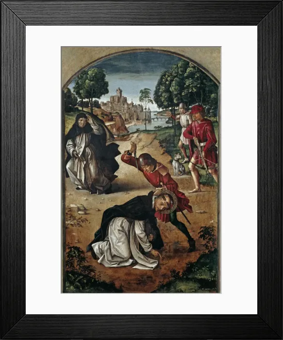 Framed Print : The Death of Saint Peter of Verona, 1493-1499. Artist: Berruguete, Pedro (1450-1503) Framed Print : The Death of Saint Peter of Verona, 1493-1499. Artist: Berruguete, Pedro (1450-1503)
