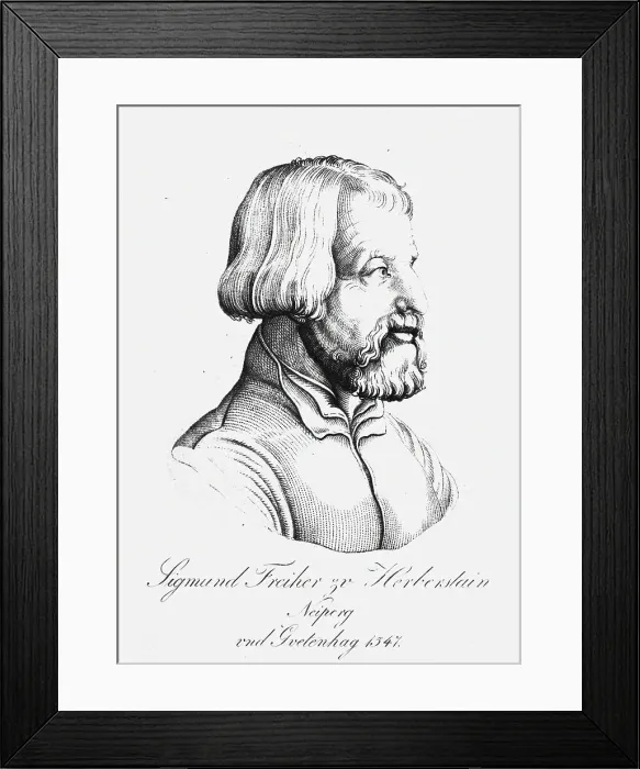 Framed Print : Portrait of Baron Sigmund von Herberstein, Ambassador in Poland and Russia, 1547. Artist: Anonymous Framed Print : Portrait of Baron Sigmund von Herberstein, Ambassador in Poland and Russia, 1547. Artist: Anonymous