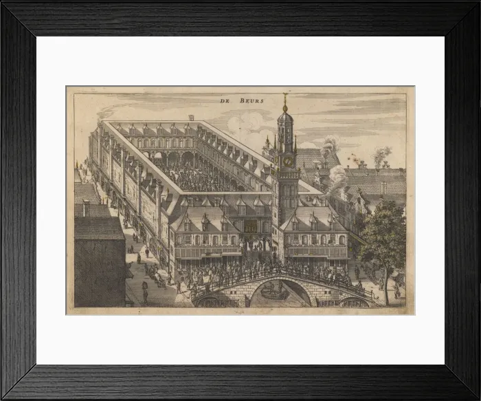 Framed Print : The Amsterdam Stock Exchange, Early 17th cen Artist: Anonymous Framed Print : The Amsterdam Stock Exchange, Early 17th cen Artist: Anonymous