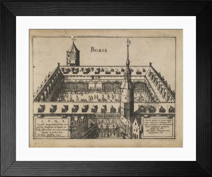 Framed Print : The Old Exchange in Antwerp, Early 17th cen Artist: Anonymous Framed Print : The Old Exchange in Antwerp, Early 17th cen Artist: Anonymous