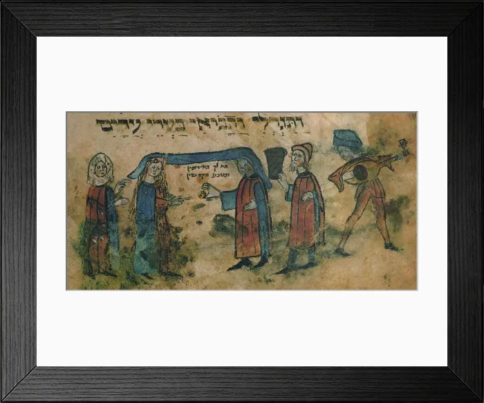 Framed Print : Marriage. Haggadah, Mid of the 15th cen Artist: Anonymous Framed Print : Marriage. Haggadah, Mid of the 15th cen Artist: Anonymous