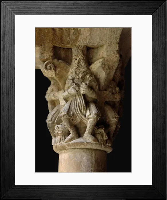 Framed Print : Detail of a capital in the cloister Sant Pere de Galligants, 12th century. Artist: Anonymous Framed Print : Detail of a capital in the cloister Sant Pere de Galligants, 12th century. Artist: Anonymous
