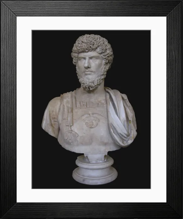Framed Print : Bust of Lucius Verus, 2nd cen. AD. Artist: Art of Ancient Rome, Classical sculpture Framed Print : Bust of Lucius Verus, 2nd cen. AD. Artist: Art of Ancient Rome, Classical sculpture
