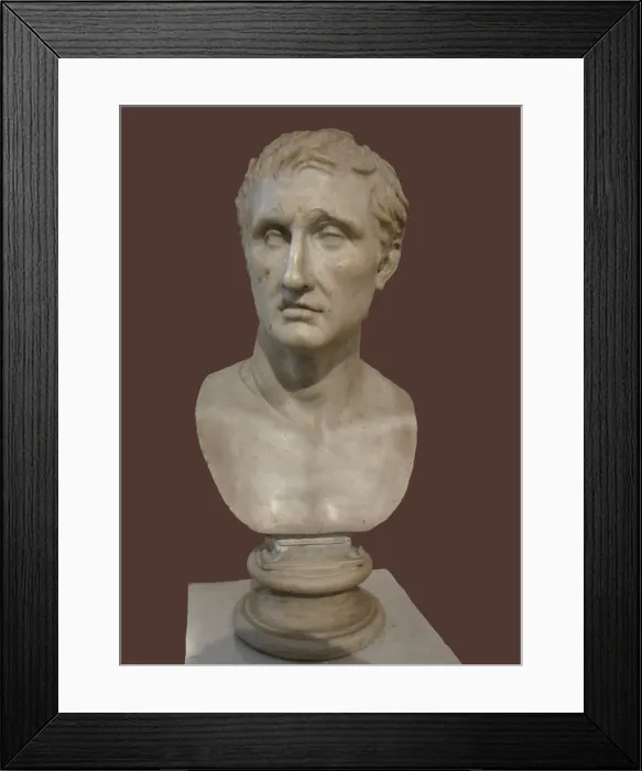 Framed Print : Bust of Menander. (Roman copy of Greek statue by Kephisodotos and Timarchos), 4th century BC. Artist: Art of Ancient Rome, Classical sculpture Framed Print : Bust of Menander. (Roman copy of Greek statue by Kephisodotos and Timarchos), 4th century BC. Artist: Art of Ancient Rome, Classical sculpture