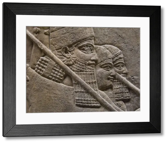 Framed Print : King Ashurnasirpal II during a royal lion hunt, 7th cen. BC. Artist: Assyrian Art Framed Print : King Ashurnasirpal II during a royal lion hunt, 7th cen. BC. Artist: Assyrian Art