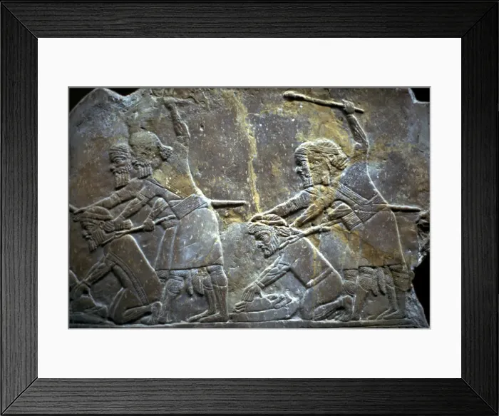 Framed Print : Ashurbanipal at the Battle of Til-Tuba, 650-620 BC. Artist: Assyrian Art Framed Print : Ashurbanipal at the Battle of Til-Tuba, 650-620 BC. Artist: Assyrian Art