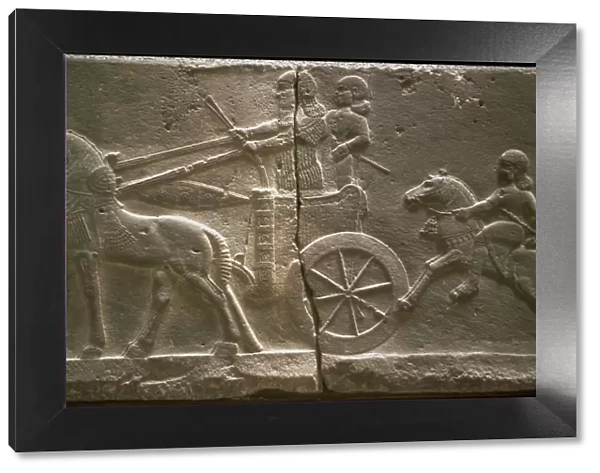 Chariot and cavalryman, 8th cen. BC. Artist: Assyrian Art