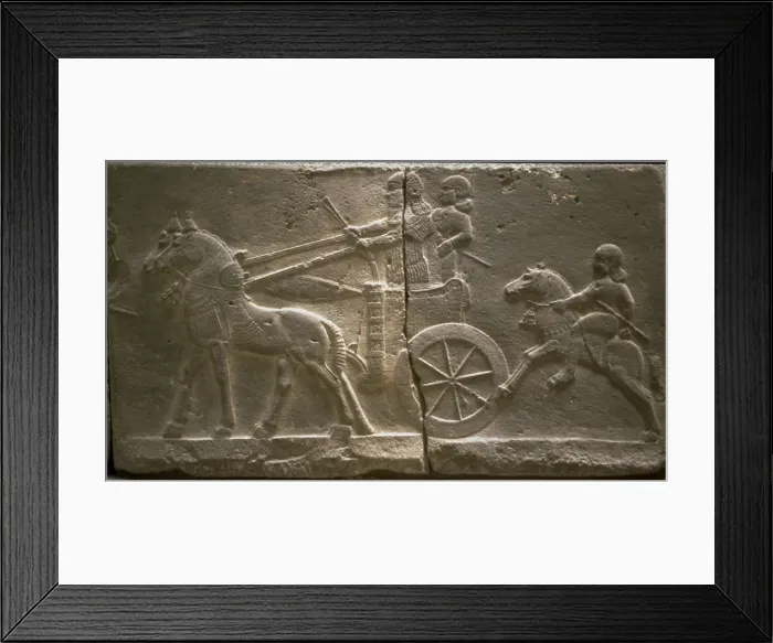 Framed Print : Chariot and cavalryman, 8th cen. BC. Artist: Assyrian Art Framed Print : Chariot and cavalryman, 8th cen. BC. Artist: Assyrian Art