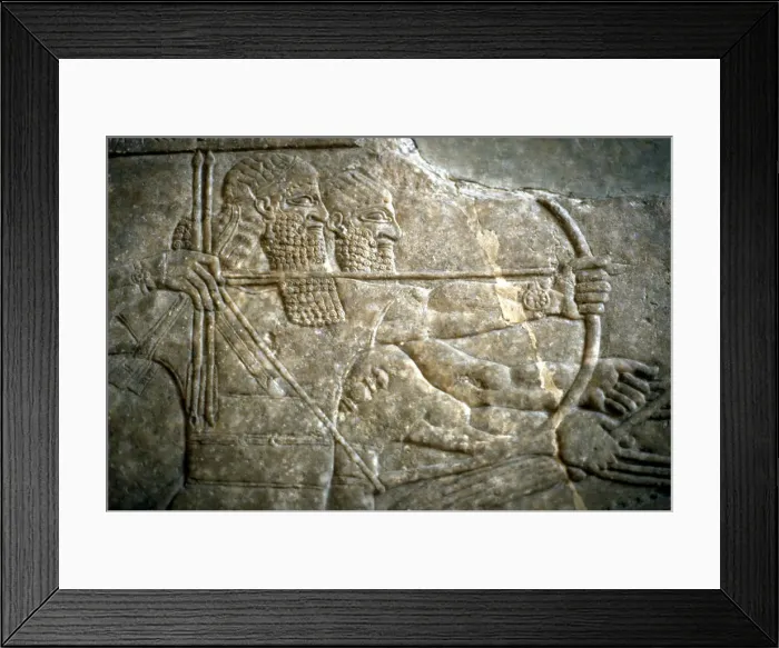 Framed Print : King Ashurnasirpal II during a royal lion hunt, 650-620 BC. Artist: Assyrian Art Framed Print : King Ashurnasirpal II during a royal lion hunt, 650-620 BC. Artist: Assyrian Art