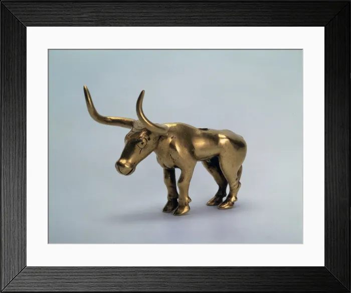 Framed Print : Figurine of a Bull (Piece from a pole of a canopy), 3rd millenium BC. Artist: Scythian Art Framed Print : Figurine of a Bull (Piece from a pole of a canopy), 3rd millenium BC. Artist: Scythian Art