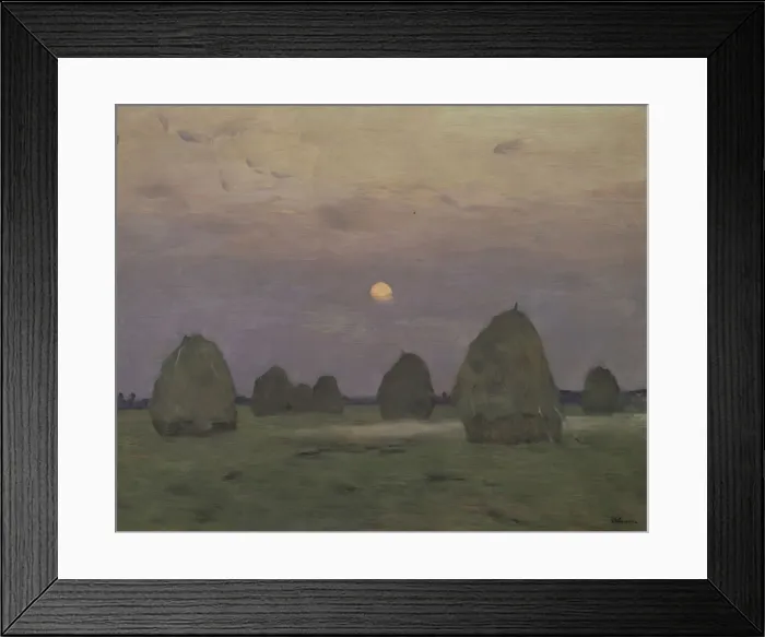 Framed Print : Twilight. The haystacks, 1899. Artist: Levitan, Isaak Ilyich (1860-1900) Framed Print : Twilight. The haystacks, 1899. Artist: Levitan, Isaak Ilyich (1860-1900)